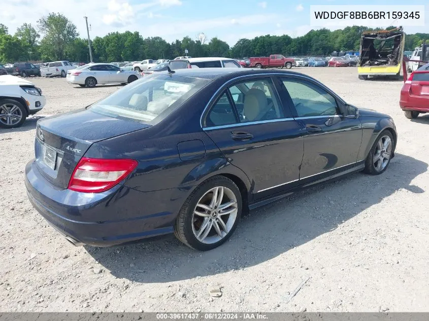 2011 Mercedes-Benz C 300 Luxury 4Matic/Sport 4Matic VIN: WDDGF8BB6BR159345 Lot: 39617437