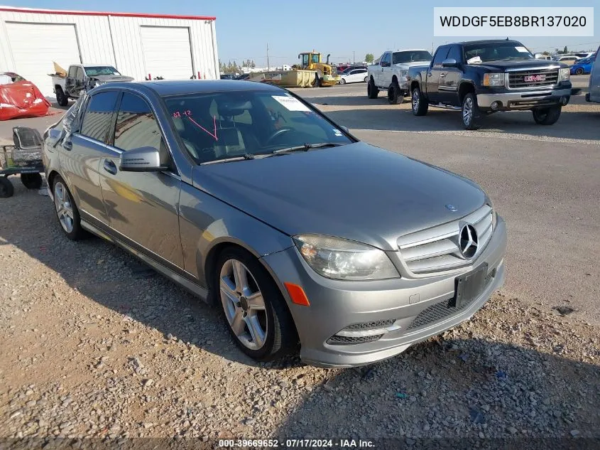 2011 Mercedes-Benz C 300 Luxury/Sport VIN: WDDGF5EB8BR137020 Lot: 39669652