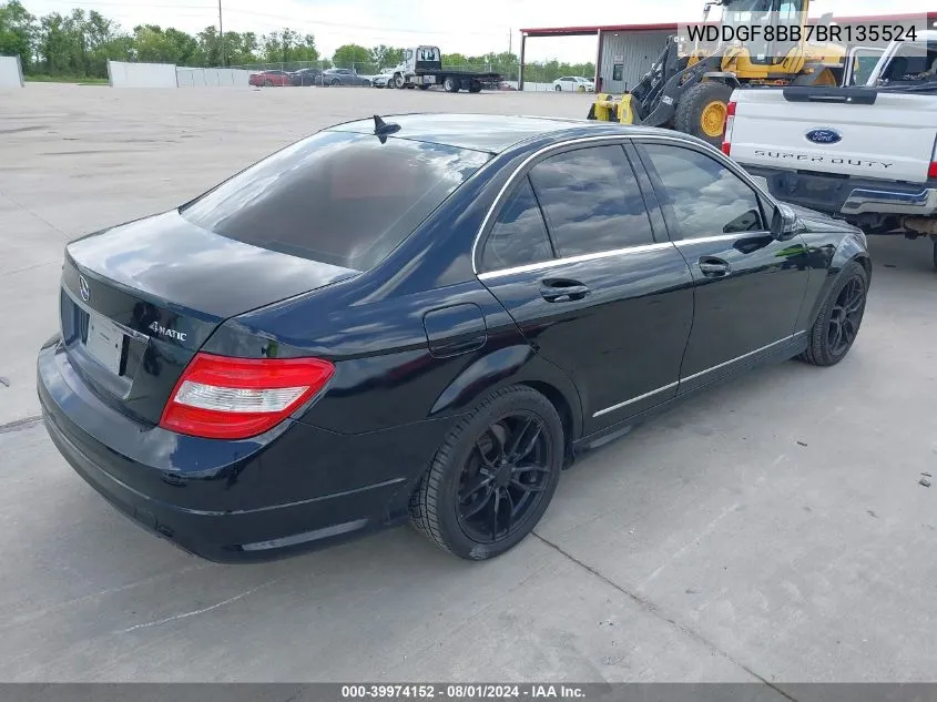 2011 Mercedes-Benz C 300 Luxury 4Matic/Sport 4Matic VIN: WDDGF8BB7BR135524 Lot: 39974152