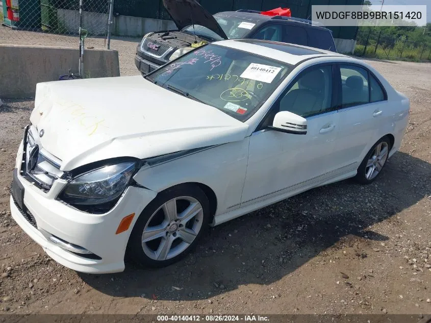 2011 Mercedes-Benz C 300 Luxury 4Matic/Sport 4Matic VIN: WDDGF8BB9BR151420 Lot: 40140412