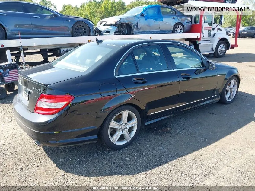 2011 Mercedes-Benz C 300 Luxury 4Matic/Sport 4Matic VIN: WDDGF8BB0BR133615 Lot: 40161738