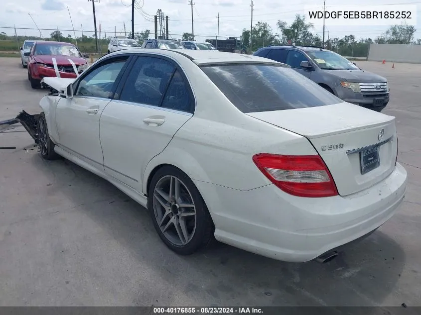 2011 Mercedes-Benz C 300 Luxury/Sport VIN: WDDGF5EB5BR185252 Lot: 40176855