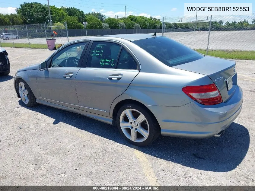 2011 Mercedes-Benz C 300 Luxury/Sport VIN: WDDGF5EB8BR152553 Lot: 40216344