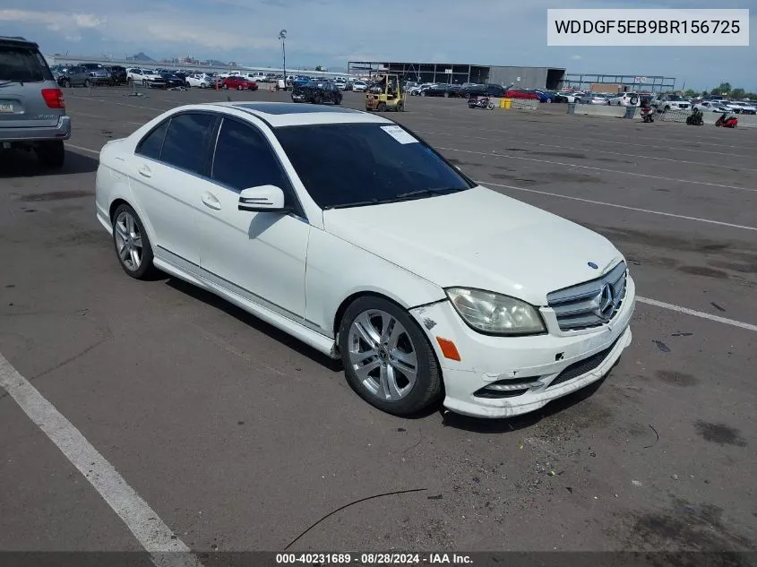 2011 Mercedes-Benz C 300 Luxury/Sport VIN: WDDGF5EB9BR156725 Lot: 40231689