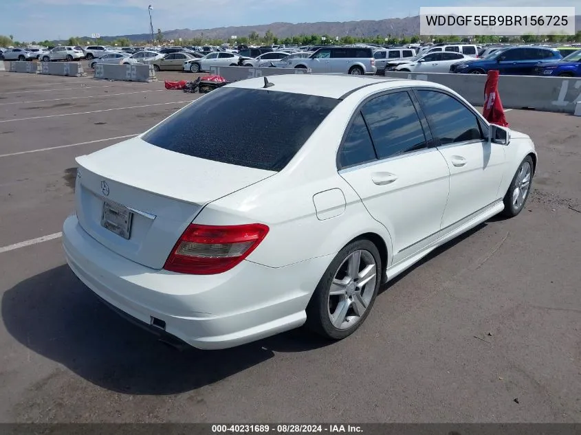 2011 Mercedes-Benz C 300 Luxury/Sport VIN: WDDGF5EB9BR156725 Lot: 40231689