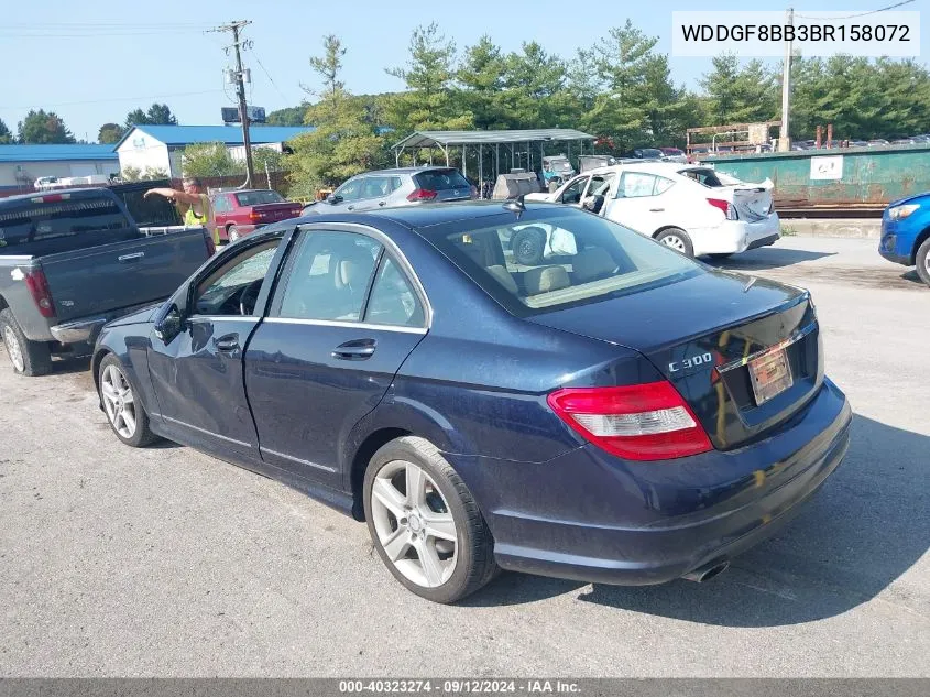 2011 Mercedes-Benz C 300 300 4Matic VIN: WDDGF8BB3BR158072 Lot: 40323274