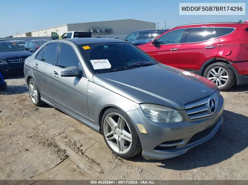 2011 Mercedes-Benz C 350 Sport VIN: WDDGF5GB7BR174296 Lot: 40350941