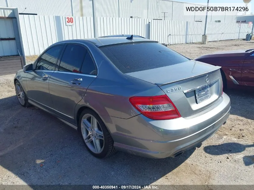 2011 Mercedes-Benz C 350 Sport VIN: WDDGF5GB7BR174296 Lot: 40350941