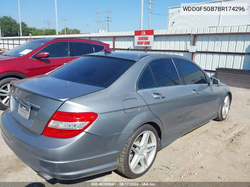 2011 Mercedes-Benz C 350 Sport VIN: WDDGF5GB7BR174296 Lot: 40350941