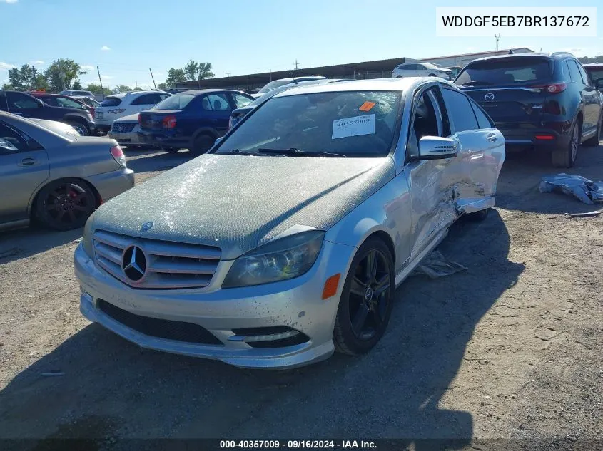 2011 Mercedes-Benz C 300 Luxury/Sport VIN: WDDGF5EB7BR137672 Lot: 40357009