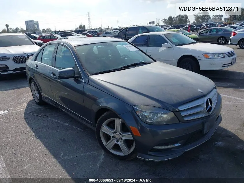 2011 Mercedes-Benz C 300 Luxury/Sport VIN: WDDGF5EB6BA512871 Lot: 40369653