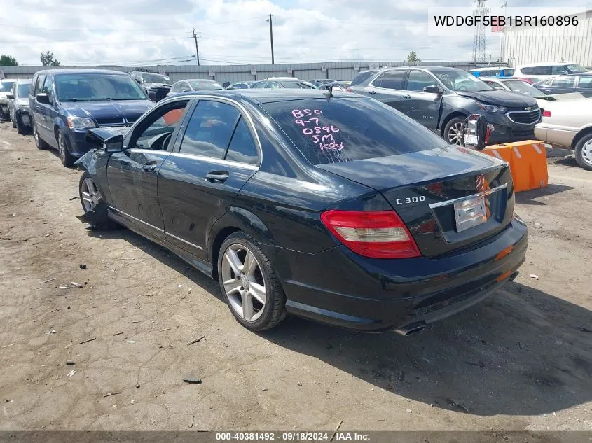 2011 Mercedes-Benz C 300 Luxury/Sport VIN: WDDGF5EB1BR160896 Lot: 40381492