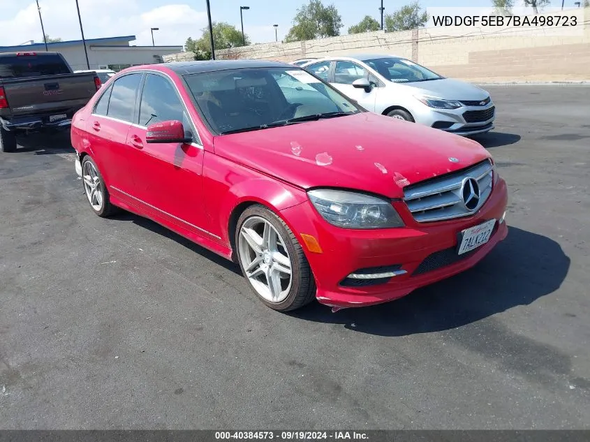 2011 Mercedes-Benz C 300 Luxury/Sport VIN: WDDGF5EB7BA498723 Lot: 40384573