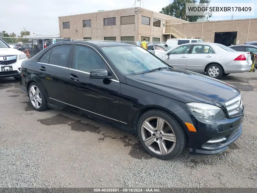 2011 Mercedes-Benz C 300 Luxury/Sport VIN: WDDGF5EBXBR178409 Lot: 40385581