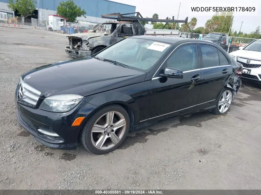 2011 Mercedes-Benz C 300 Luxury/Sport VIN: WDDGF5EBXBR178409 Lot: 40385581