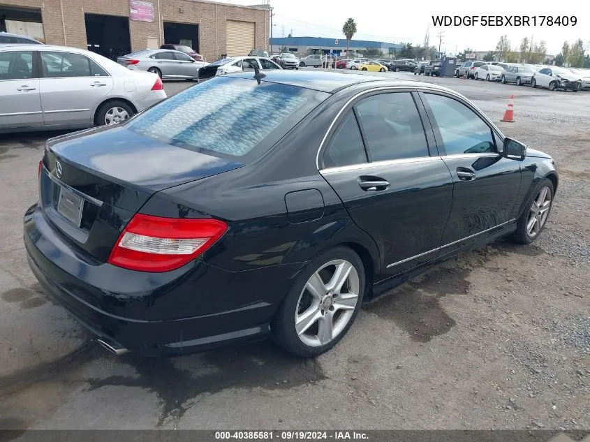 2011 Mercedes-Benz C 300 Luxury/Sport VIN: WDDGF5EBXBR178409 Lot: 40385581