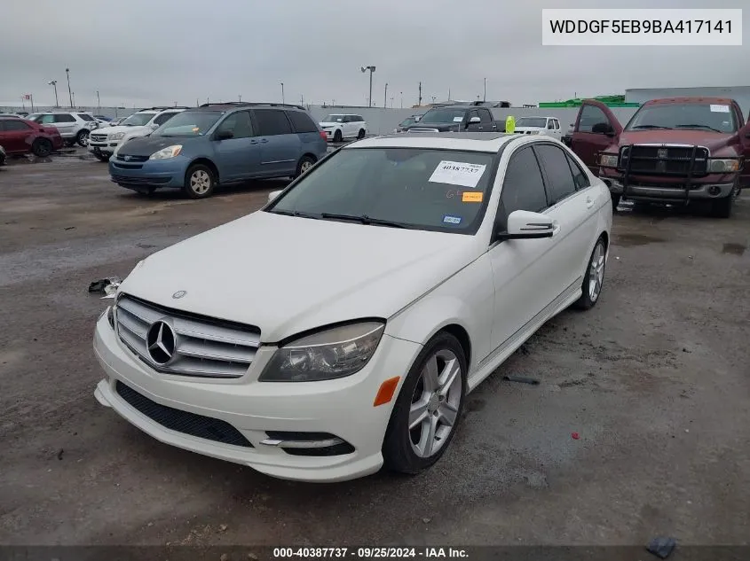 2011 Mercedes-Benz C 300 Luxury/Sport VIN: WDDGF5EB9BA417141 Lot: 40387737