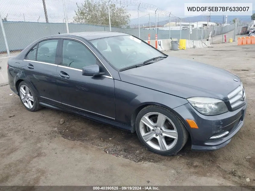 2011 Mercedes-Benz C 300 Luxury/Sport VIN: WDDGF5EB7BF633007 Lot: 40390525