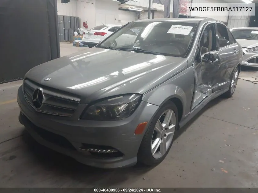 2011 Mercedes-Benz C 300 300 VIN: WDDGF5EB0BA517127 Lot: 40400955