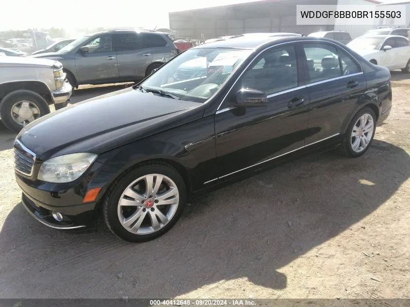 2011 Mercedes-Benz C 300 Luxury 4Matic/Sport 4Matic VIN: WDDGF8BB0BR155503 Lot: 40412648