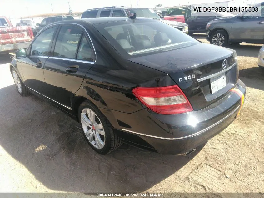 2011 Mercedes-Benz C 300 Luxury 4Matic/Sport 4Matic VIN: WDDGF8BB0BR155503 Lot: 40412648