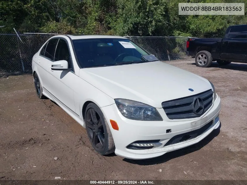 2011 Mercedes-Benz C 300 Luxury 4Matic/Sport 4Matic VIN: WDDGF8BB4BR183563 Lot: 40444912