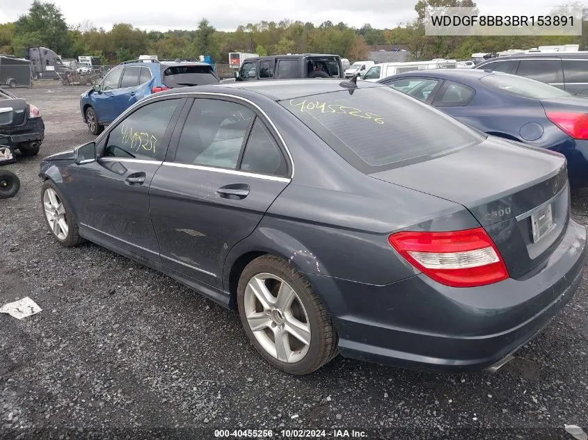 2011 Mercedes-Benz C 300 Luxury 4Matic/Sport 4Matic VIN: WDDGF8BB3BR153891 Lot: 40455256