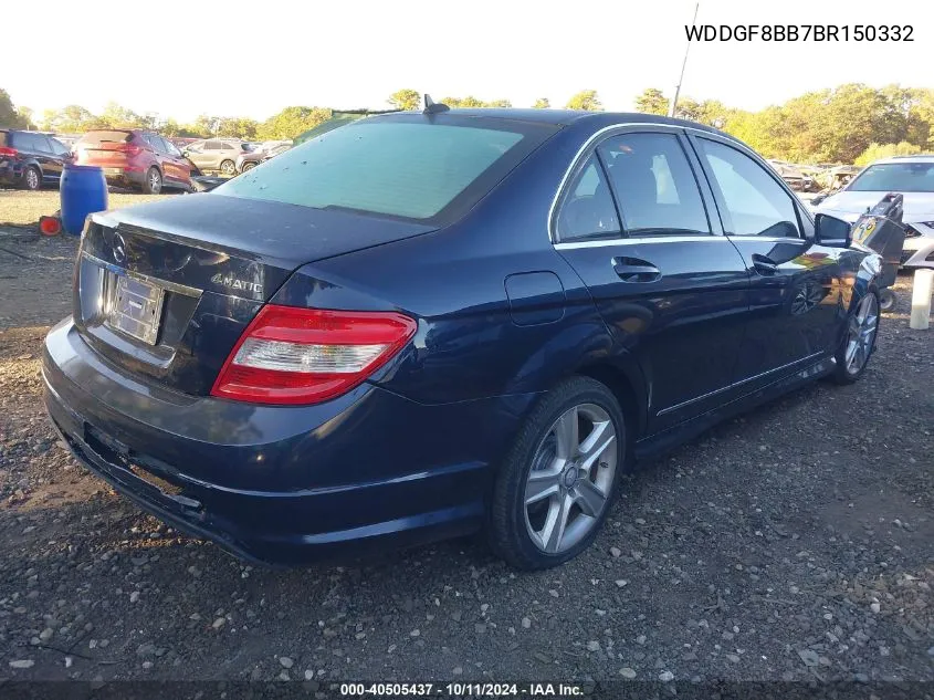 2011 Mercedes-Benz C-Class C 300 VIN: WDDGF8BB7BR150332 Lot: 40505437