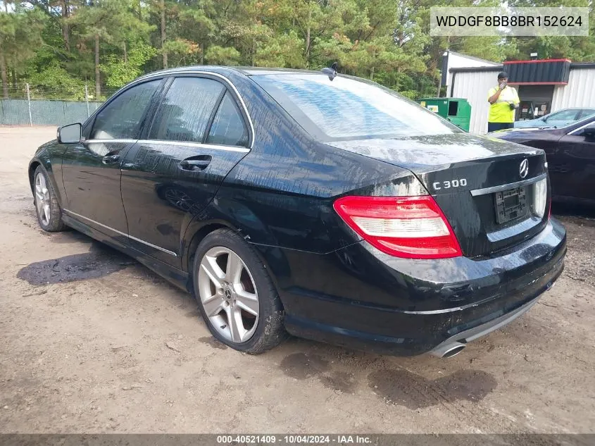 2011 Mercedes-Benz C 300 Luxury 4Matic/Sport 4Matic VIN: WDDGF8BB8BR152624 Lot: 40521409