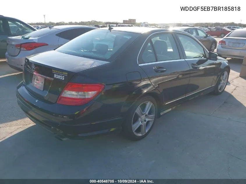 2011 Mercedes-Benz C 300 Luxury/Sport VIN: WDDGF5EB7BR185818 Lot: 40548705