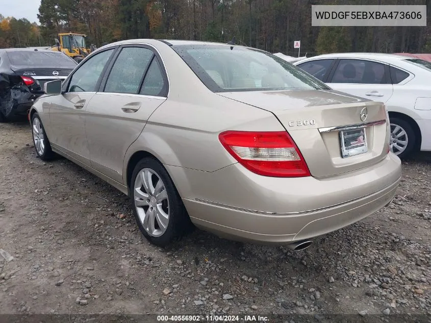 2011 Mercedes-Benz C 300 Luxury/Sport VIN: WDDGF5EBXBA473606 Lot: 40556902