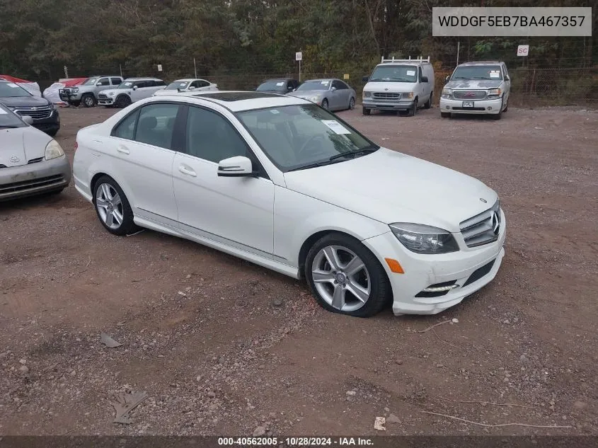 2011 Mercedes-Benz C 300 Luxury/Sport VIN: WDDGF5EB7BA467357 Lot: 40562005