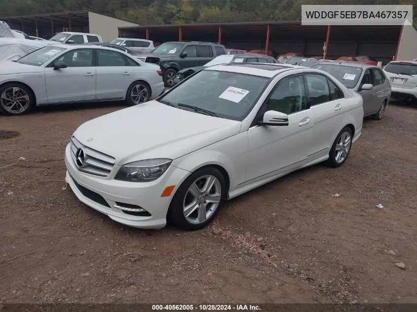 2011 Mercedes-Benz C 300 Luxury/Sport VIN: WDDGF5EB7BA467357 Lot: 40562005