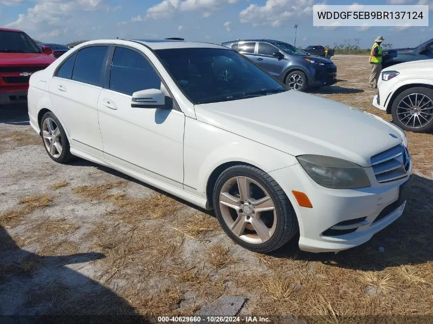 2011 Mercedes-Benz C 300 Luxury/Sport VIN: WDDGF5EB9BR137124 Lot: 40629660