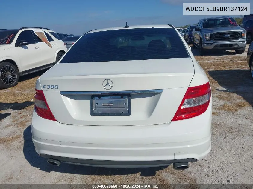 2011 Mercedes-Benz C 300 Luxury/Sport VIN: WDDGF5EB9BR137124 Lot: 40629660