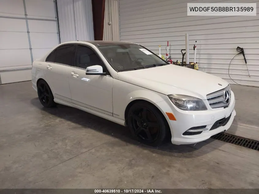 2011 Mercedes-Benz C 350 Sport VIN: WDDGF5GB8BR135989 Lot: 40639510