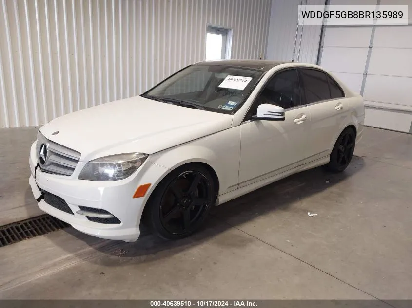 2011 Mercedes-Benz C 350 Sport VIN: WDDGF5GB8BR135989 Lot: 40639510