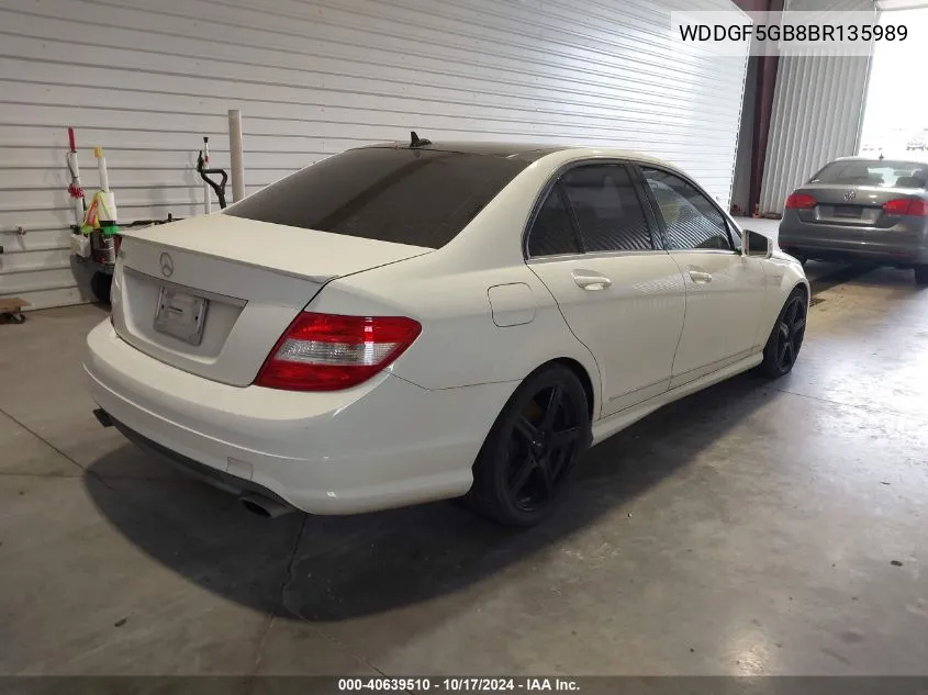 2011 Mercedes-Benz C 350 Sport VIN: WDDGF5GB8BR135989 Lot: 40639510