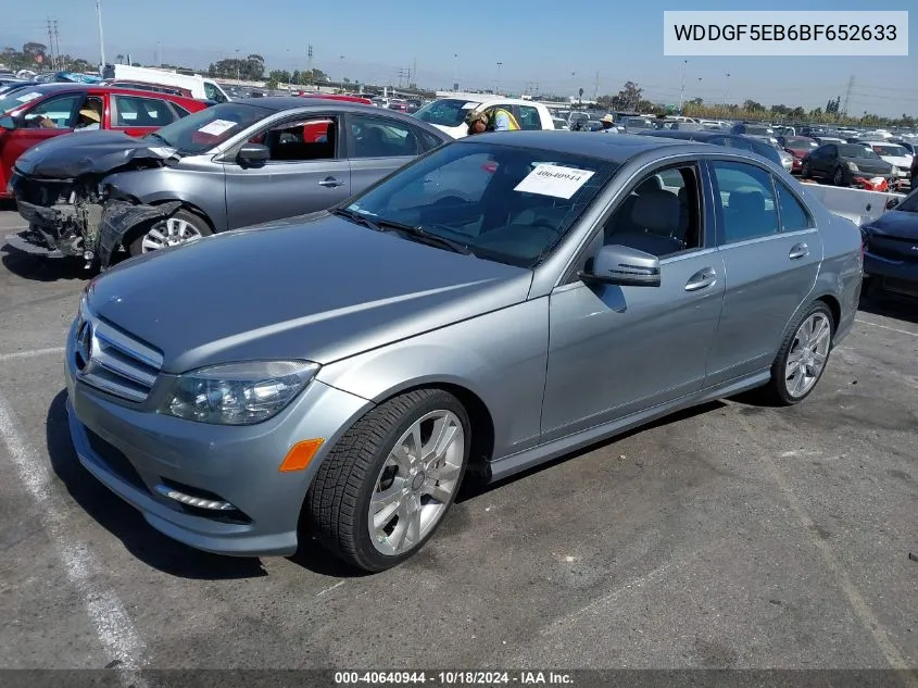 2011 Mercedes-Benz C 300 Luxury/Sport VIN: WDDGF5EB6BF652633 Lot: 40640944