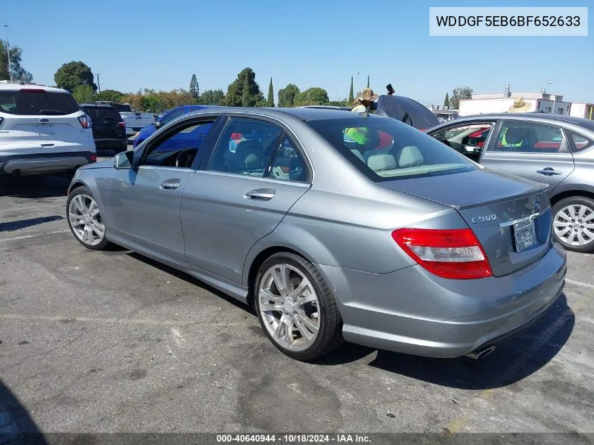 2011 Mercedes-Benz C 300 Luxury/Sport VIN: WDDGF5EB6BF652633 Lot: 40640944