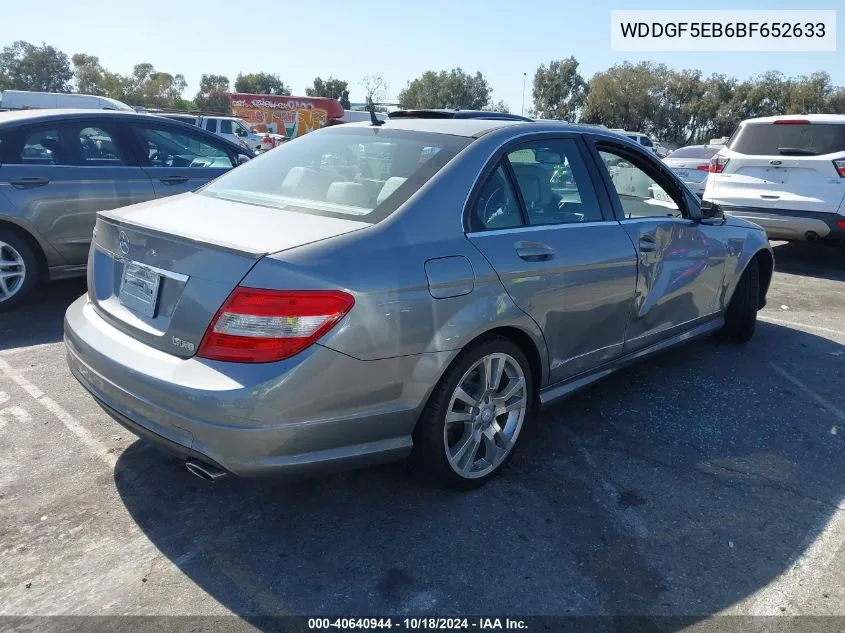 2011 Mercedes-Benz C 300 Luxury/Sport VIN: WDDGF5EB6BF652633 Lot: 40640944