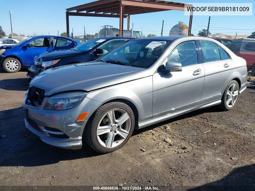 2011 Mercedes-Benz C 300 Luxury/Sport VIN: WDDGF5EB9BR181009 Lot: 40658836