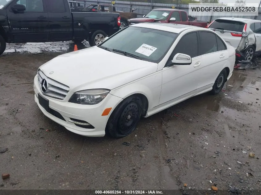 2011 Mercedes-Benz C 300 Luxury/Sport VIN: WDDGF5EB4BA452508 Lot: 40685284