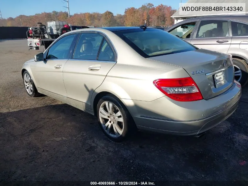 2011 Mercedes-Benz C 300 Luxury 4Matic/Sport 4Matic VIN: WDDGF8BB4BR143340 Lot: 40693666