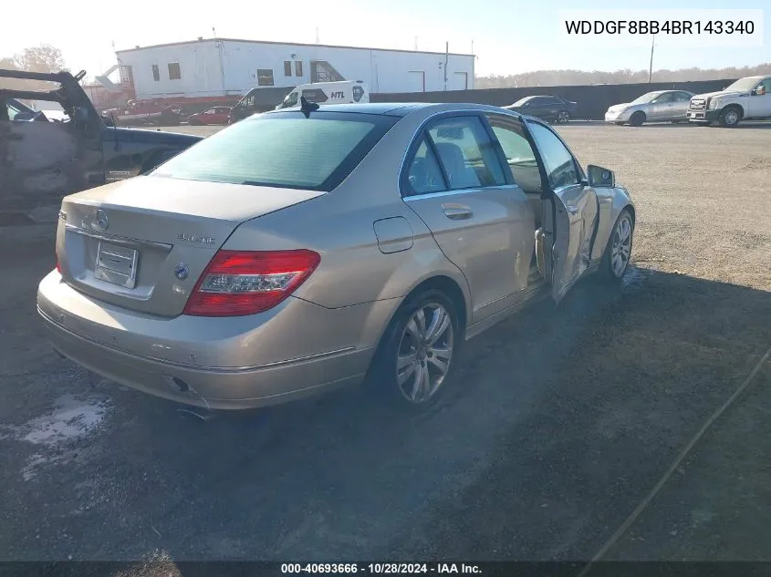 2011 Mercedes-Benz C 300 Luxury 4Matic/Sport 4Matic VIN: WDDGF8BB4BR143340 Lot: 40693666