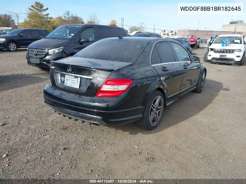 2011 Mercedes-Benz C 300 Luxury 4Matic/Sport 4Matic VIN: WDDGF8BB1BR182645 Lot: 40712457