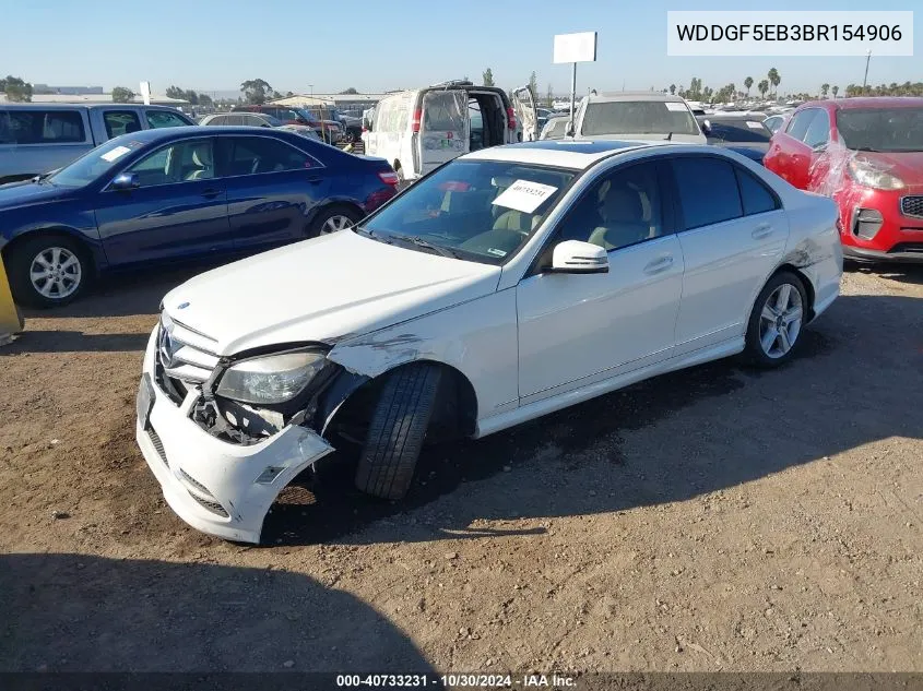 2011 Mercedes-Benz C 300 Luxury/Sport VIN: WDDGF5EB3BR154906 Lot: 40733231