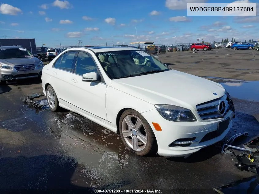 2011 Mercedes-Benz C 300 Luxury 4Matic/Sport 4Matic VIN: WDDGF8BB4BR137604 Lot: 40751289