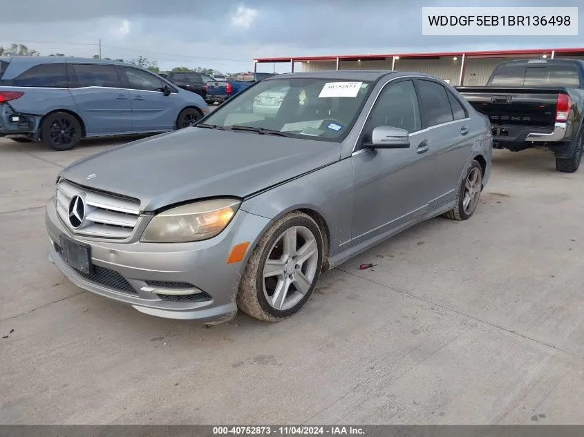 2011 Mercedes-Benz C 300 Luxury/Sport VIN: WDDGF5EB1BR136498 Lot: 40752873