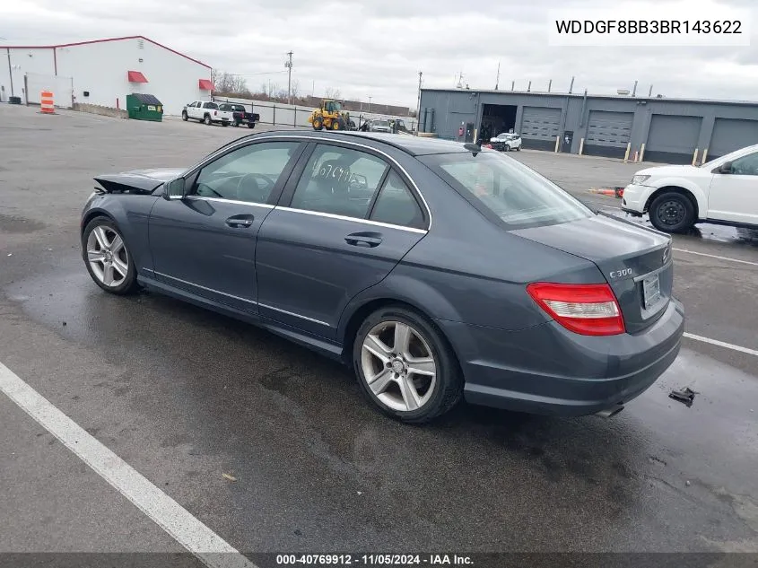 2011 Mercedes-Benz C 300 Luxury 4Matic/Sport 4Matic VIN: WDDGF8BB3BR143622 Lot: 40769912